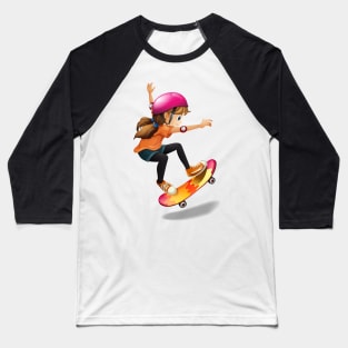 GIRL SKATER Baseball T-Shirt